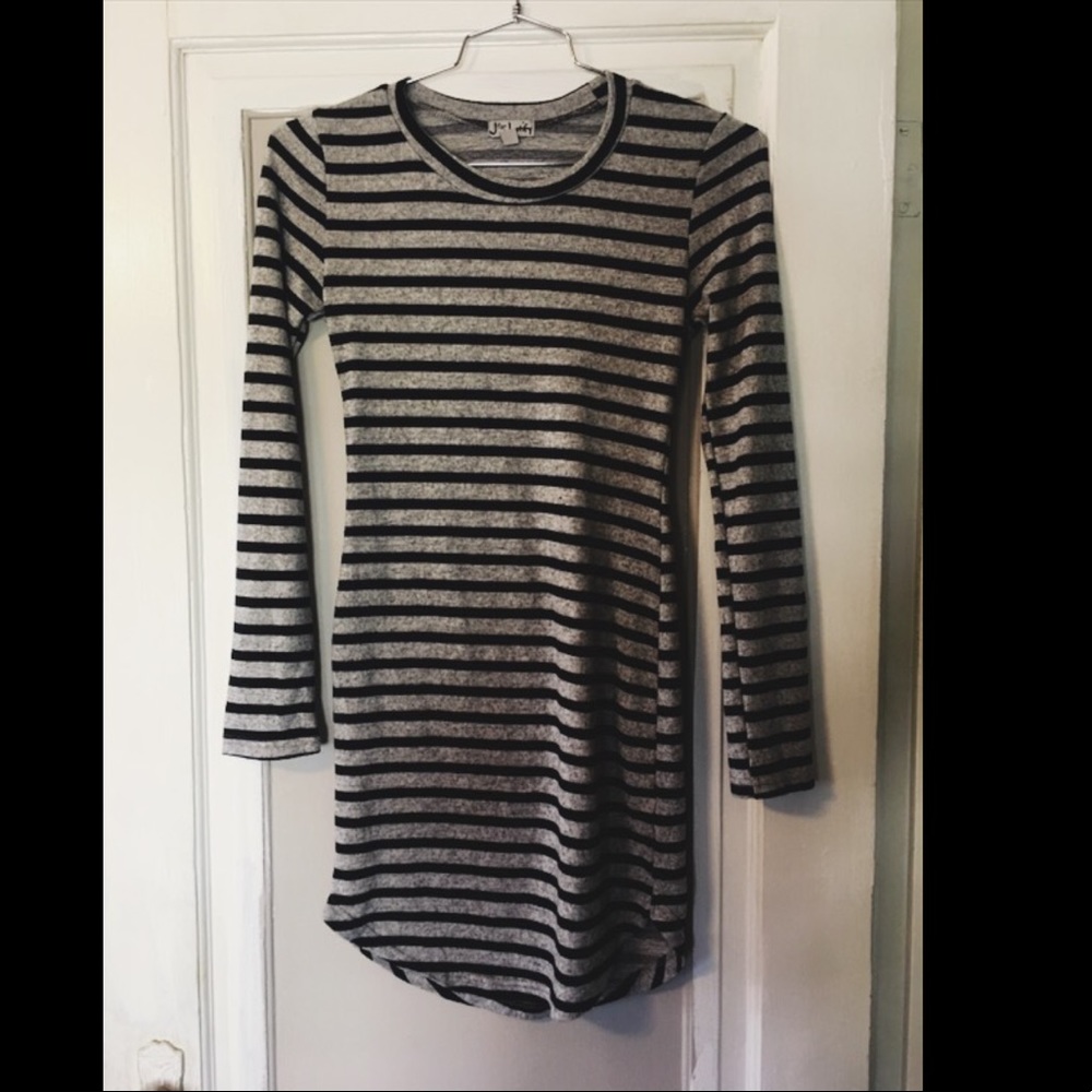 J for Justify striped long sleeve dress